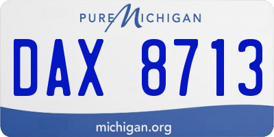 MI license plate DAX8713