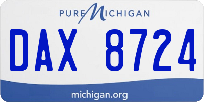 MI license plate DAX8724