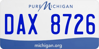 MI license plate DAX8726