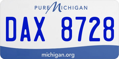 MI license plate DAX8728
