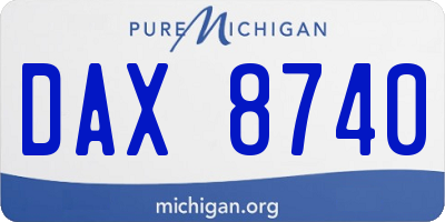 MI license plate DAX8740