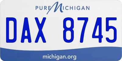 MI license plate DAX8745
