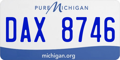 MI license plate DAX8746