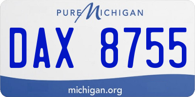 MI license plate DAX8755