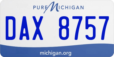 MI license plate DAX8757