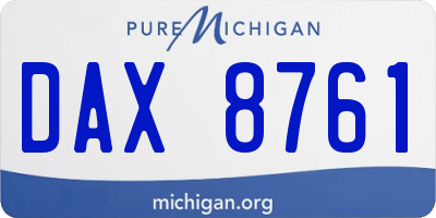 MI license plate DAX8761