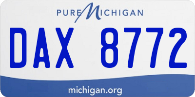 MI license plate DAX8772