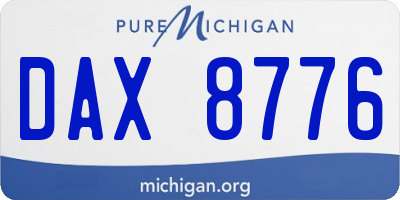 MI license plate DAX8776