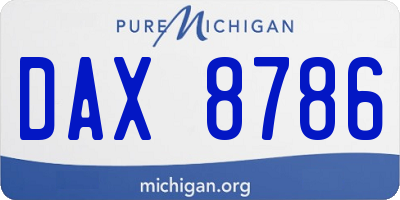 MI license plate DAX8786