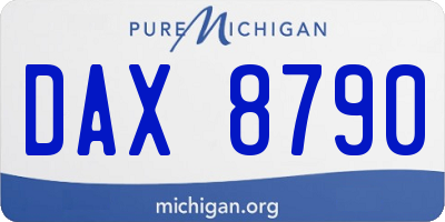 MI license plate DAX8790