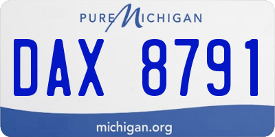MI license plate DAX8791