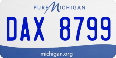MI license plate DAX8799
