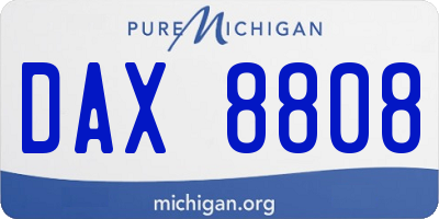 MI license plate DAX8808