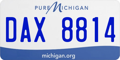 MI license plate DAX8814