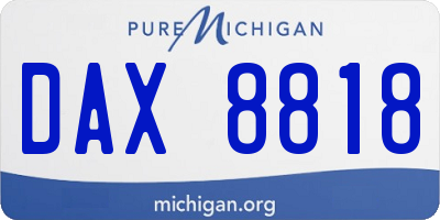 MI license plate DAX8818