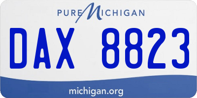 MI license plate DAX8823