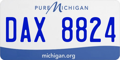 MI license plate DAX8824