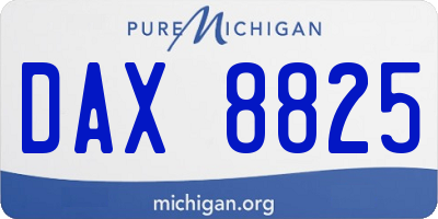 MI license plate DAX8825