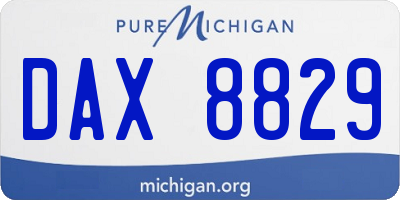 MI license plate DAX8829