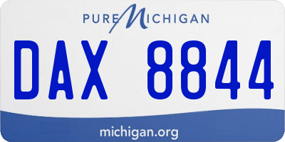 MI license plate DAX8844