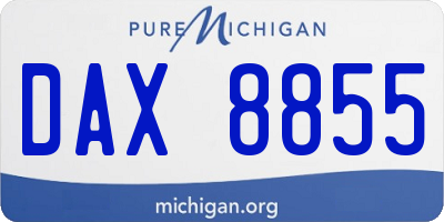 MI license plate DAX8855