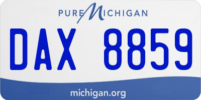 MI license plate DAX8859