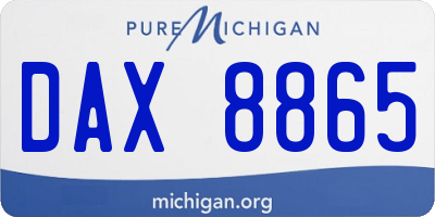 MI license plate DAX8865