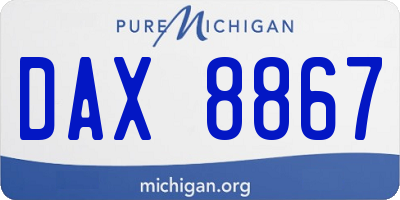 MI license plate DAX8867
