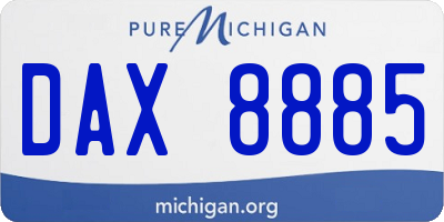 MI license plate DAX8885