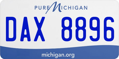 MI license plate DAX8896