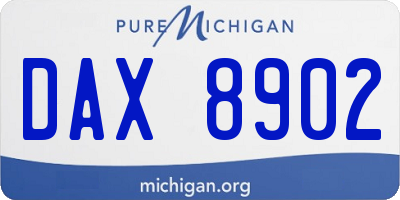 MI license plate DAX8902