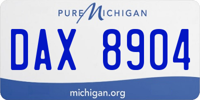 MI license plate DAX8904