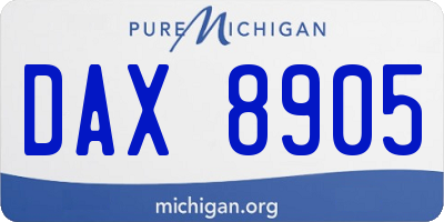 MI license plate DAX8905
