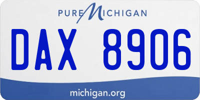 MI license plate DAX8906