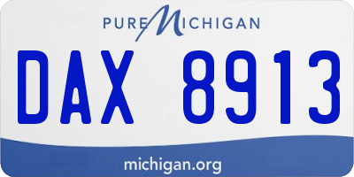 MI license plate DAX8913