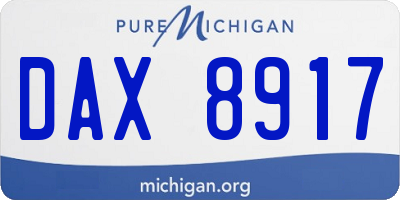 MI license plate DAX8917