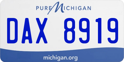 MI license plate DAX8919