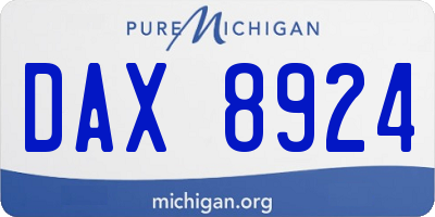MI license plate DAX8924