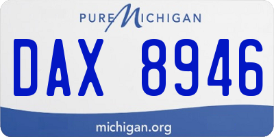 MI license plate DAX8946
