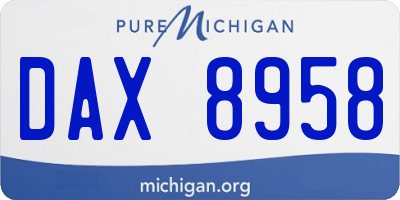 MI license plate DAX8958