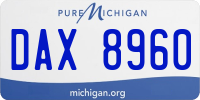 MI license plate DAX8960