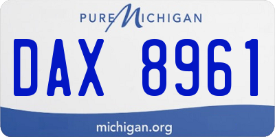 MI license plate DAX8961