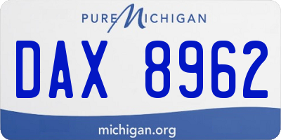 MI license plate DAX8962