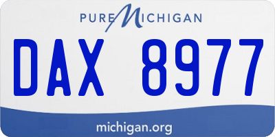 MI license plate DAX8977
