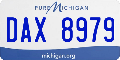 MI license plate DAX8979