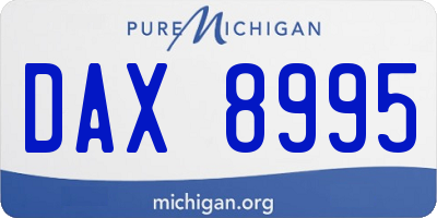 MI license plate DAX8995