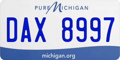 MI license plate DAX8997