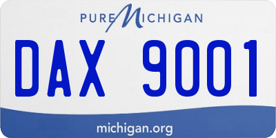 MI license plate DAX9001