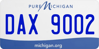MI license plate DAX9002