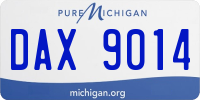 MI license plate DAX9014